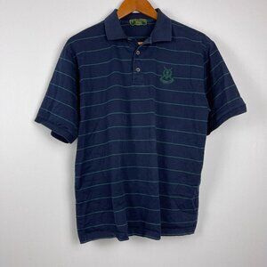 St Andrews Links Tartan Collection Polo Shirt Blue Stripped Mens Size S